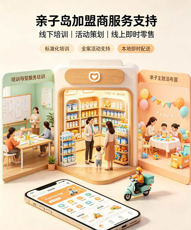  亲子岛｜加盟商扶持服务细则（线下培训 + 活动策划 + 线上即时零售）