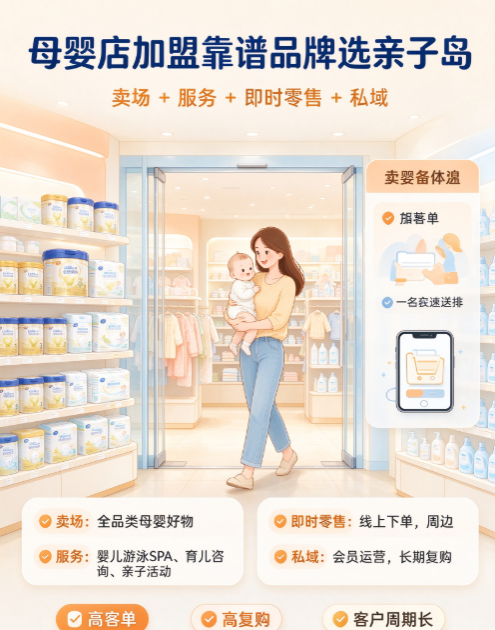 母婴店加盟靠谱品牌选亲子岛，四维新模式打破传统母婴店盈利困局