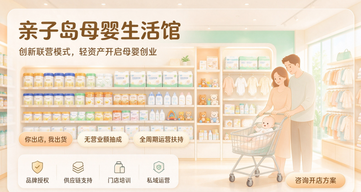 母婴创业选亲子岛｜创新联营模式，轻资产开一家能持续盈利的母婴生活馆