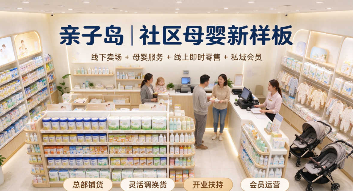 轻资产开母婴生活馆，选亲子岛：卖场 + 服务 + 即时零售 + 私域，打造社区母婴新样板